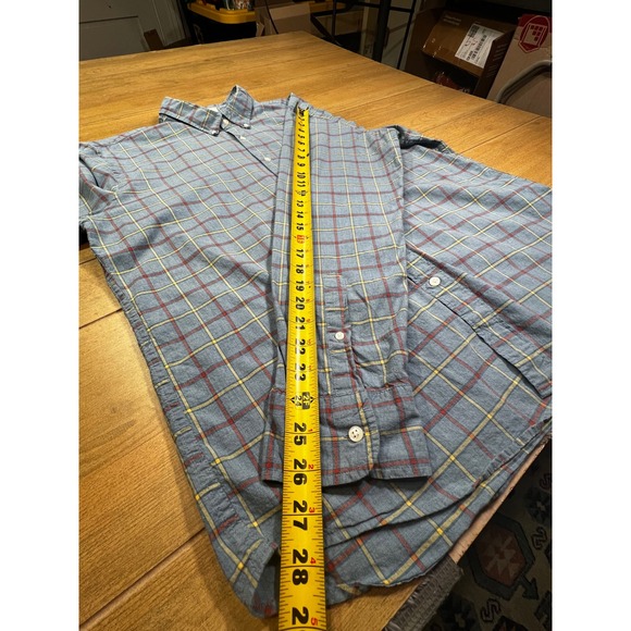 J Crew Men's Slim Fit Button Down Shirt XL Plaid‎ Organic Cotton Blend Stretch - Picture 5 of 8